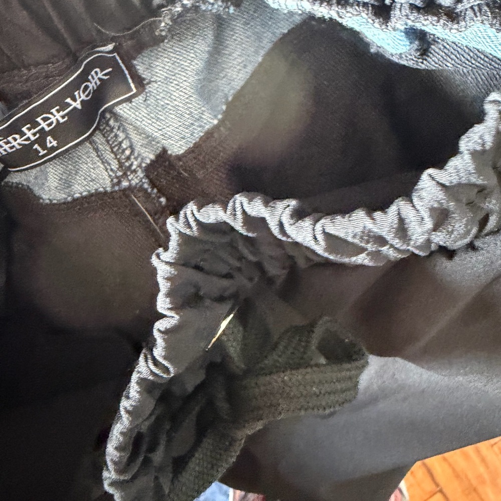 Manière De Voir Cargo Joggers Black Denim Pocket Streetwear Pants Size 14 - Picture 9 of 9